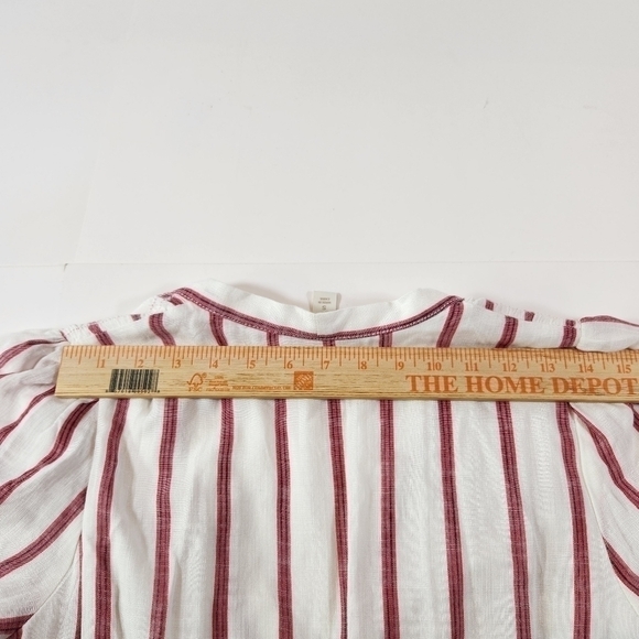 Chelsea & Violet Womens S Boho Maxi Summer Chic Dress Button Up White Red Stripe - Picture 11 of 12